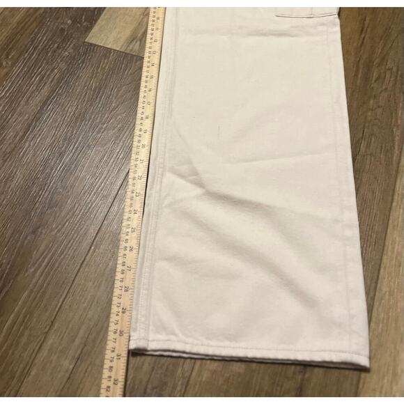 Old Navy Extra High Waisted Sky Hi Wide Leg Cargo Jeans Cream Sz 14 90s Y2K NWOT - Picture 11 of 11